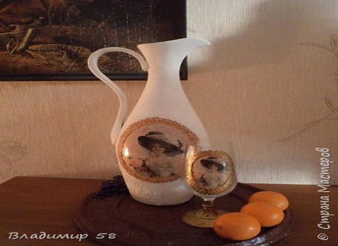Мастер-класс поделка изделие лепка кувшин из простой бутылки бутылки стеклянные тесто соленое шпагат