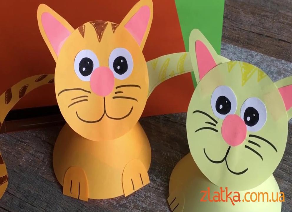 Детская аппликация кошка своими руками