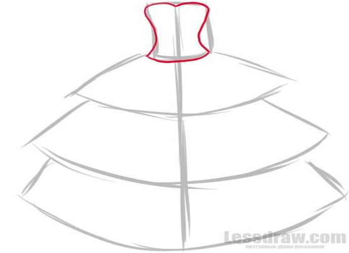 Как нарисовать платье поэтапно