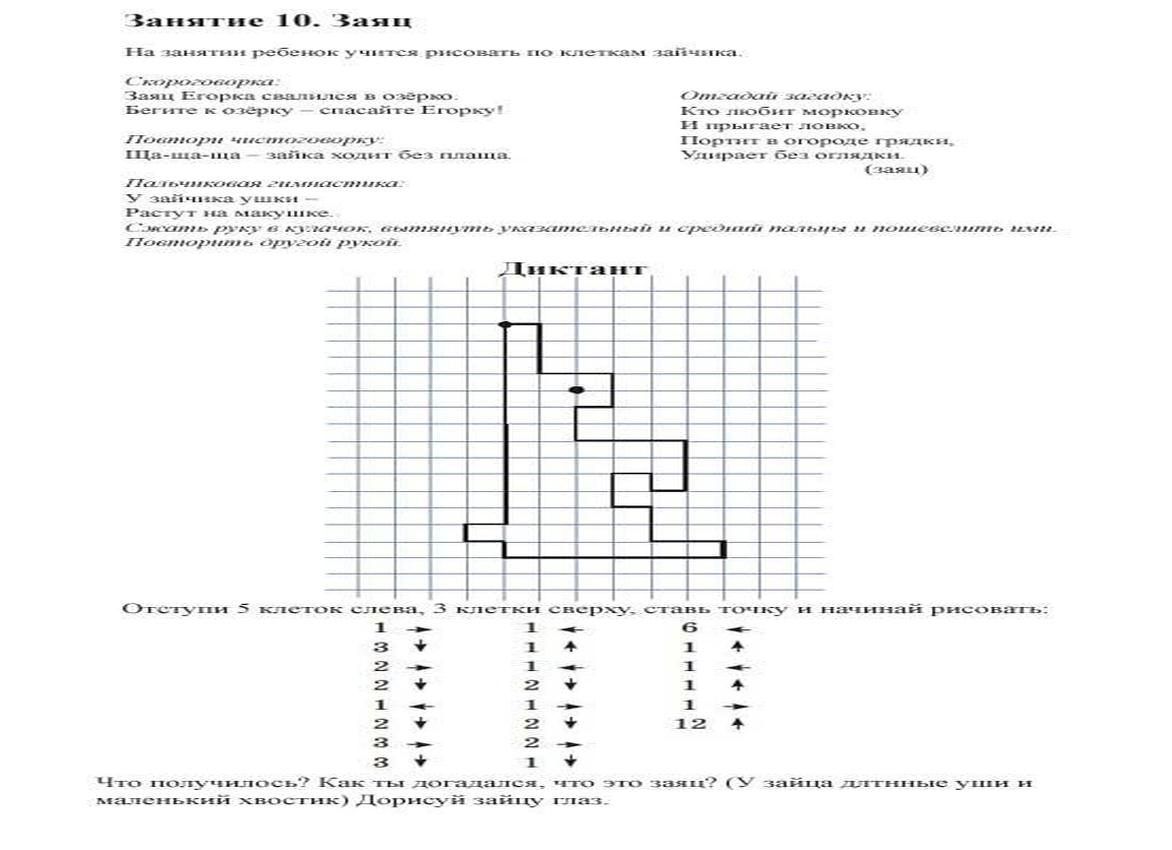 Математические диктанты по клеткам