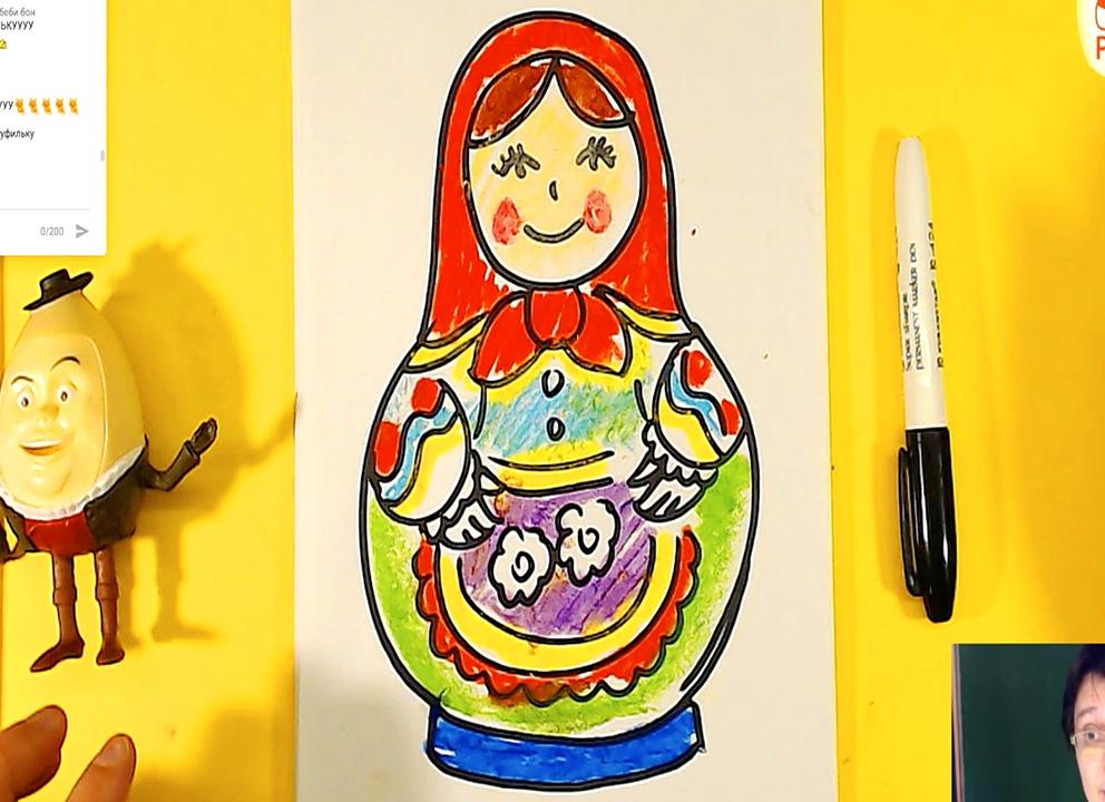 Как рисовать матрешку поэтапно для детей