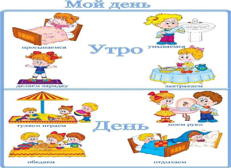 Режим дня в картинках для детей