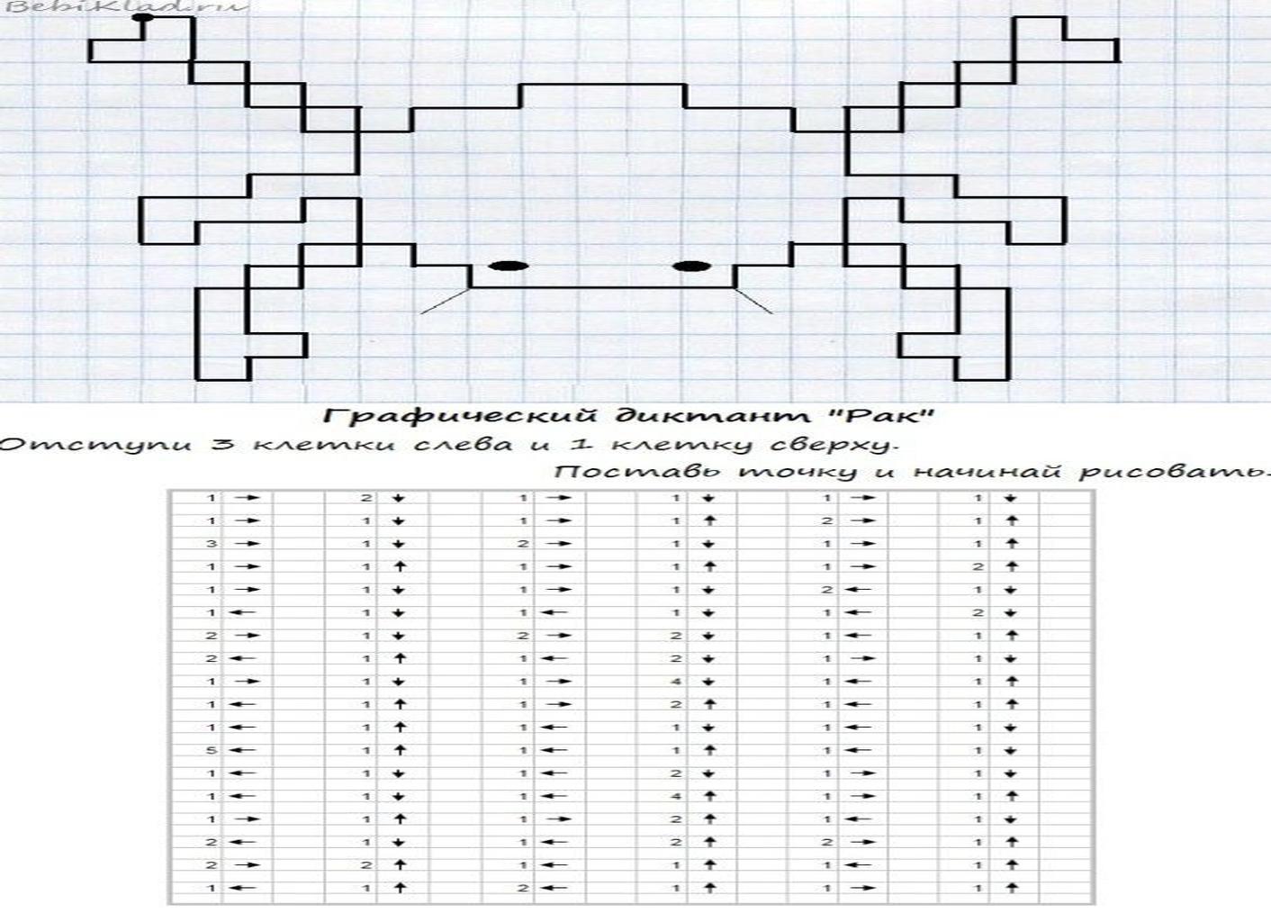 Графический диктант, рисунок по клеточкам
