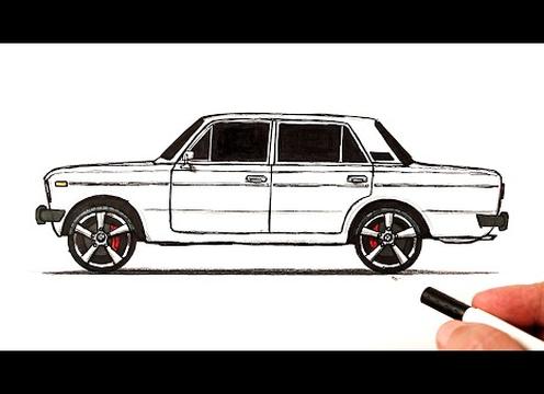 Как нарисовать ваз 2106 карандашом поэтапно