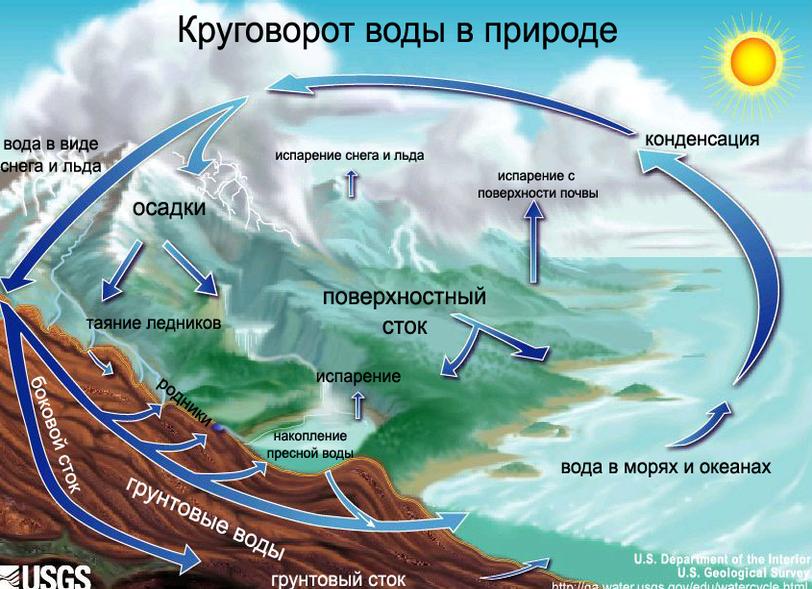 Как происходит круговорот воды в природе: главные этапы и процессы