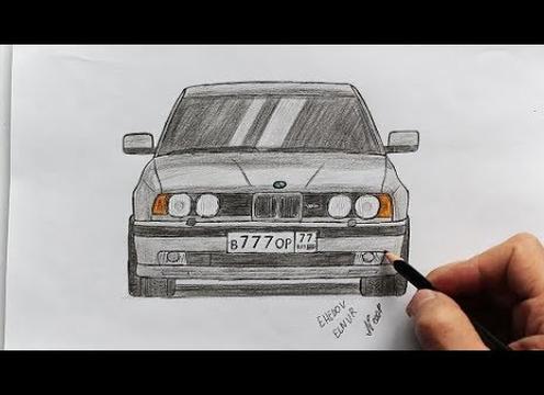 Как нарисовать бмв карандашом