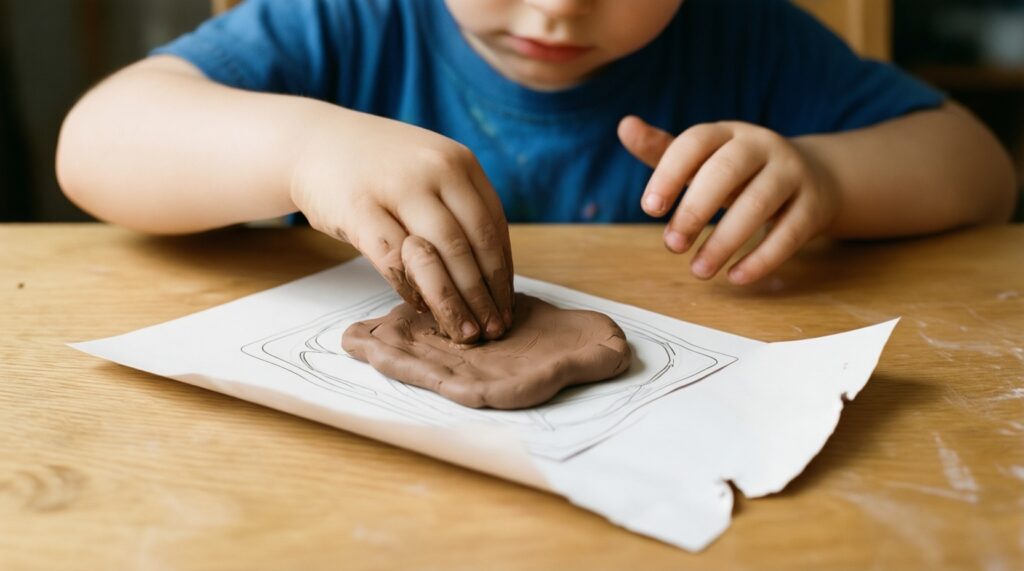Пластилиновые коврики (playdough mats): распечатай и лепи по контуру - иллюстрация