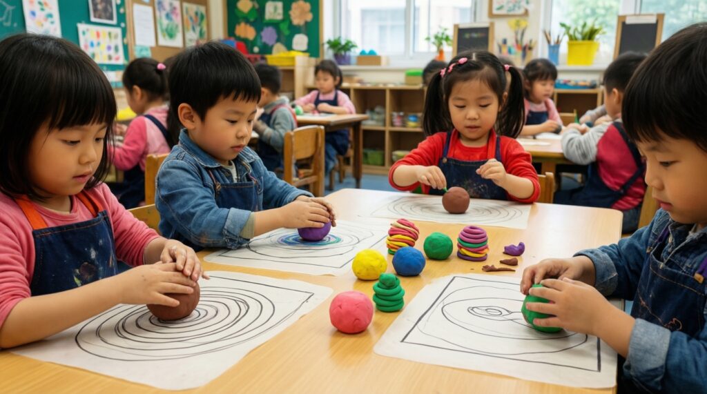 Пластилиновые коврики (playdough mats): распечатай и лепи по контуру - иллюстрация